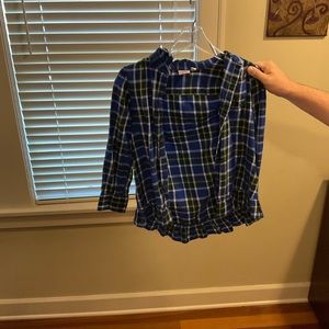 Place, Plaid Blue, Green, & White Button up, Size: Kids Medium (7/8)
